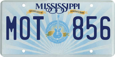 MS license plate MOT856