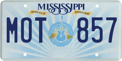 MS license plate MOT857