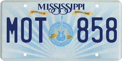 MS license plate MOT858