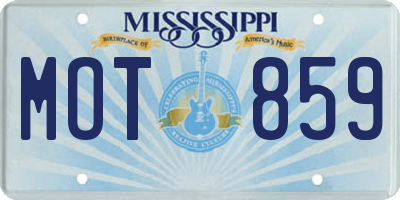 MS license plate MOT859
