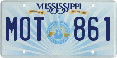 MS license plate MOT861
