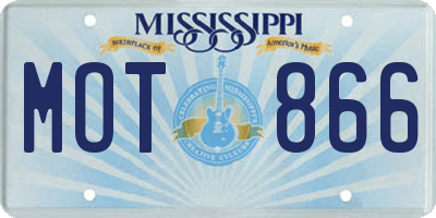 MS license plate MOT866