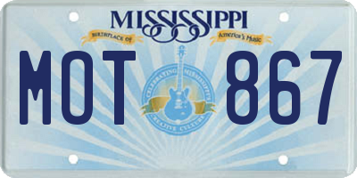 MS license plate MOT867