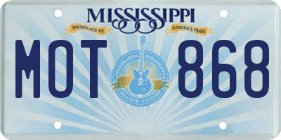 MS license plate MOT868