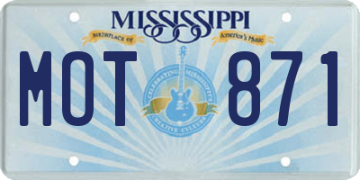 MS license plate MOT871