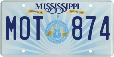 MS license plate MOT874