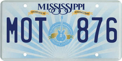 MS license plate MOT876