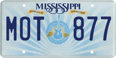 MS license plate MOT877
