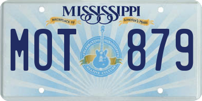MS license plate MOT879