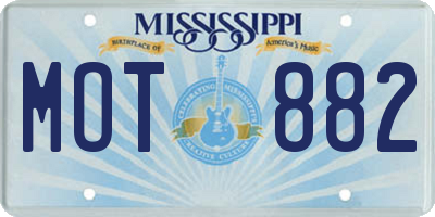 MS license plate MOT882