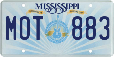 MS license plate MOT883