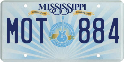 MS license plate MOT884