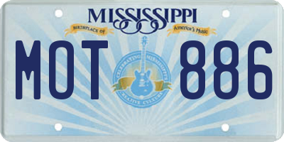 MS license plate MOT886