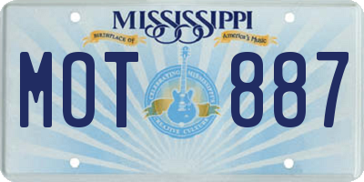 MS license plate MOT887
