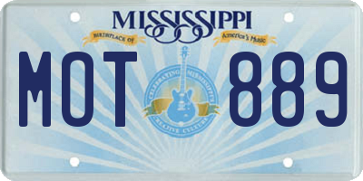 MS license plate MOT889