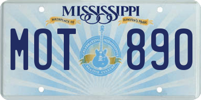 MS license plate MOT890