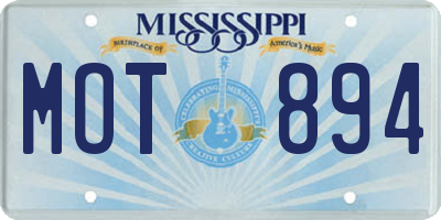 MS license plate MOT894