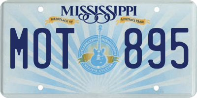 MS license plate MOT895