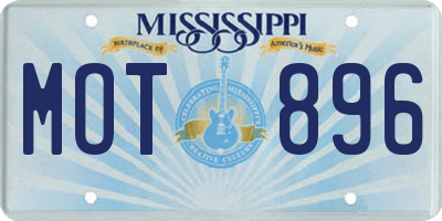MS license plate MOT896