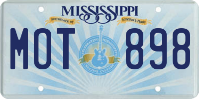 MS license plate MOT898