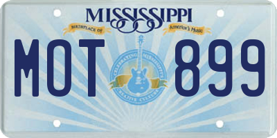 MS license plate MOT899