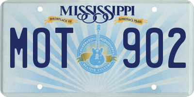 MS license plate MOT902