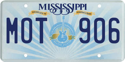 MS license plate MOT906
