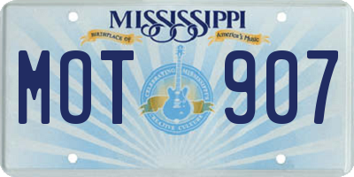 MS license plate MOT907