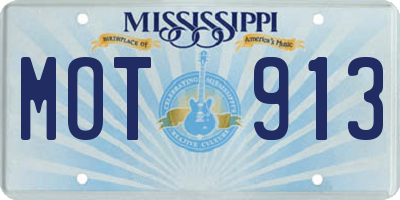 MS license plate MOT913