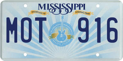 MS license plate MOT916