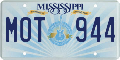 MS license plate MOT944