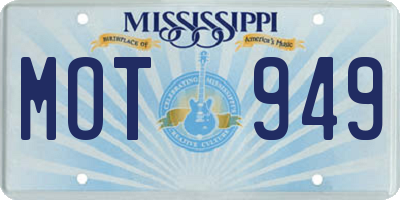 MS license plate MOT949