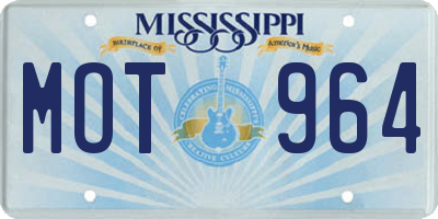 MS license plate MOT964