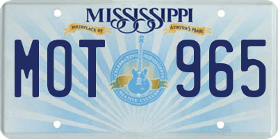 MS license plate MOT965