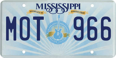 MS license plate MOT966