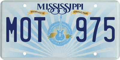 MS license plate MOT975