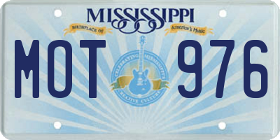MS license plate MOT976