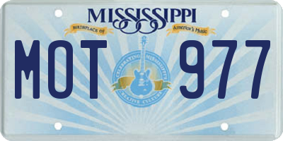 MS license plate MOT977