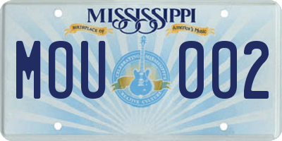 MS license plate MOU002