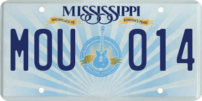 MS license plate MOU014
