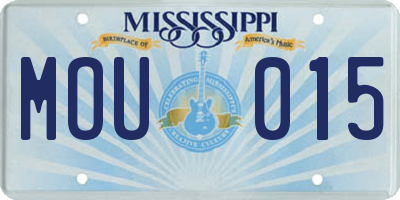 MS license plate MOU015