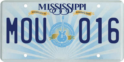 MS license plate MOU016