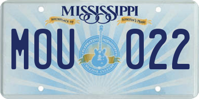 MS license plate MOU022