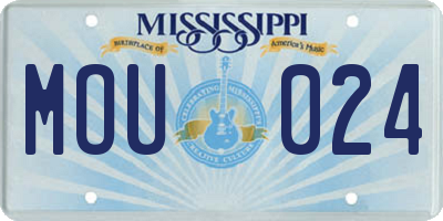 MS license plate MOU024