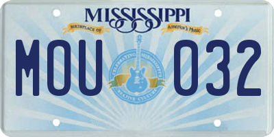 MS license plate MOU032
