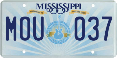 MS license plate MOU037