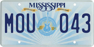MS license plate MOU043