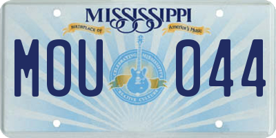 MS license plate MOU044