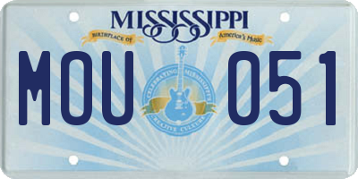 MS license plate MOU051