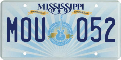 MS license plate MOU052